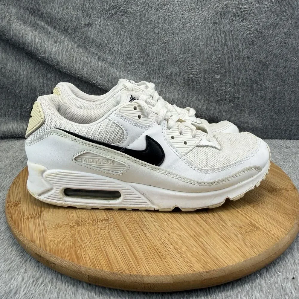 Nike Air Max 90 Shoes Womens Size 9 White Black Running Sneakers CQ2560-101
